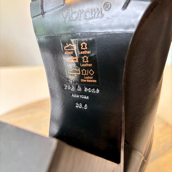 Rag & Bone Classic Newbury Black Leather Ankle Boots Booties EU 38.5 US Size 8.5 - Picture 9 of 10